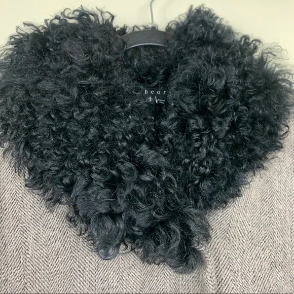 THEORY Dyed Shearling Collar coat, L - Picture 3 of 14